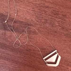 Brass geometric pendant necklace